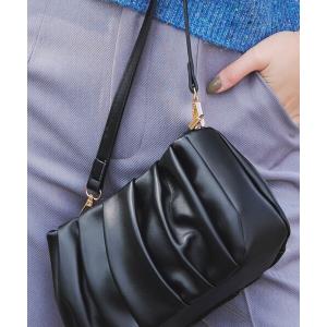 ショルダーバッグ バッグ 「安田美沙子さん着用・2WAY」ギャザーワンハンドルバッグ レディース