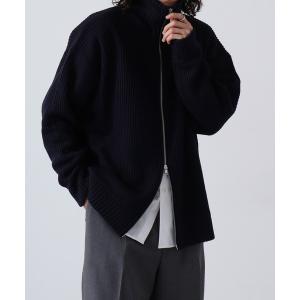 ラーベン編み ダブルジップ ドライバーズニット メンズ レディース