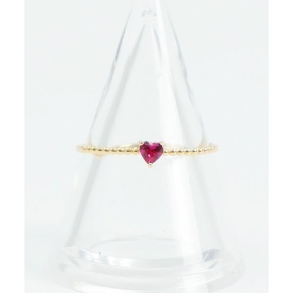 指輪 レディース Simple tiny heart pink stone ring