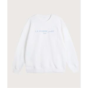 トレーナー スウェット オリジナル刺繍入り LA POMME petit Paris Logo Sweaterラポミプチオリジナルスエット レディース