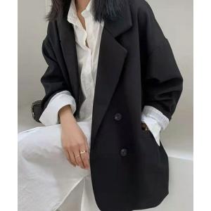 ジャケット テーラードジャケット 「CANVAS+」ルーズダブルジャケット レディース