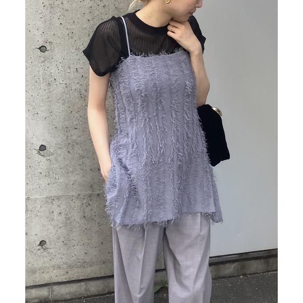 キャミソール 2wayビスチェフリンジキャミソール