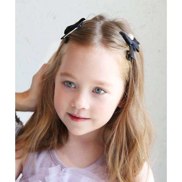 ヘアクリップ あい リボン パール ヘアクリップ 2個セット