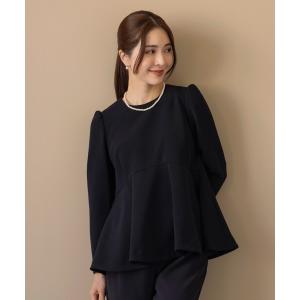 ブラウス シャツ 「SONO NAVY」「MUMMUMダブルクロス」レディフレアノーブリーブラウス レディース