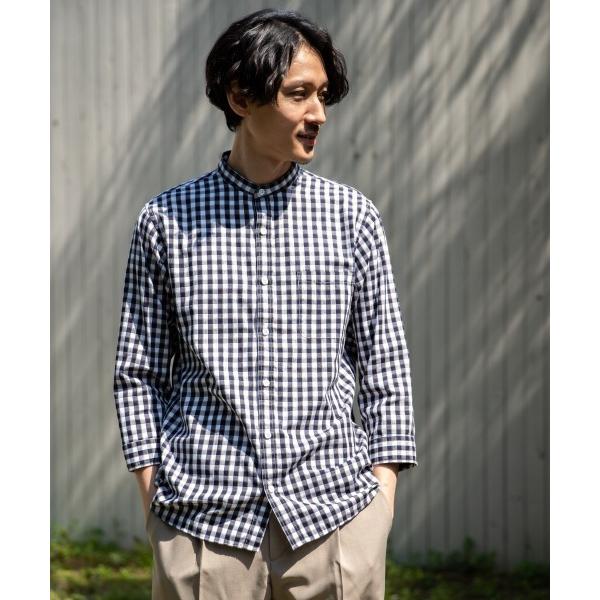 「GLOBAL WORK」 7分袖シャツ SMALL ブラック メンズ