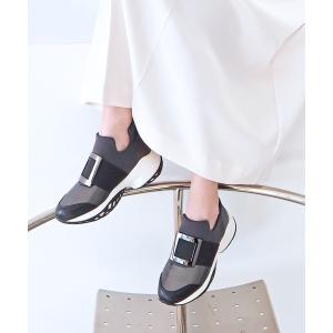 スニーカー 晴雨兼用ウェッジヒールメタルバックルスニーカー レディース