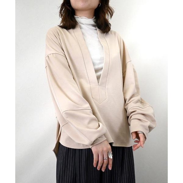 tシャツ ポンチキーネックトップス レディース