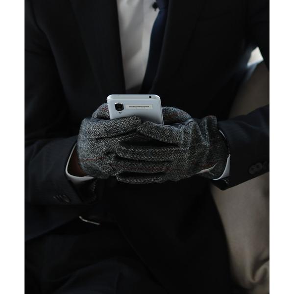 手袋 メンズ Attivo (アッティーヴォ) ×Harris Tweed(ハリスツイード) 革手袋