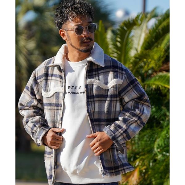 ブルゾン アウター タータンチェックボアブルゾン メンズ レディース