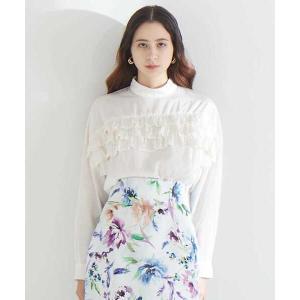 ブラウス シャツ ラインフリルブラウス レディース