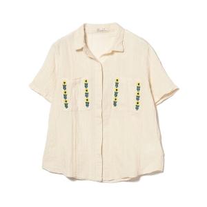 シャツ ブラウス レディース ELINA LEBESSI / SHIRT WITH POCKETS AND EMBROIDERED FLOWERS｜zozo