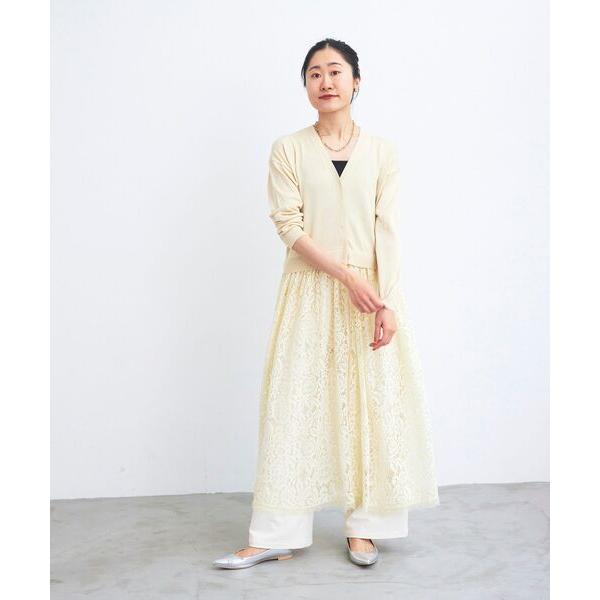 カーディガン TORRAZZO DONNA ニット×レース ロングカーデ レディース