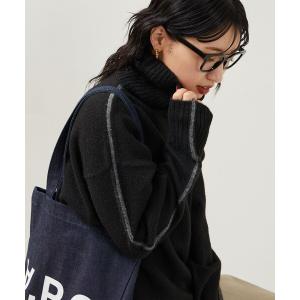 ニット セーター 限定展開　ライン ハイネックニット レディース