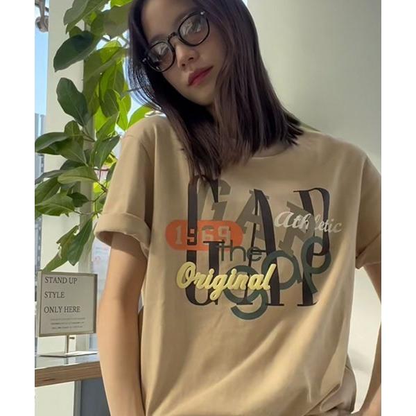 「GAP」 半袖Tシャツ M ブラウン メンズ