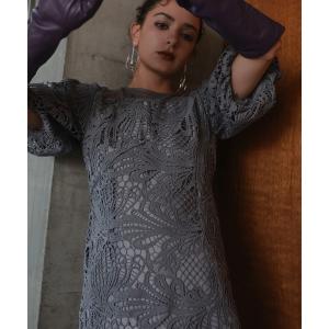 Callarus ドレス 「Callarus」スタンドカラーレース切替デザイン