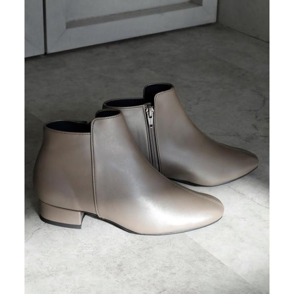 ブーツ 晴雨兼用 スクエアトゥ シンプル ショートブーツ「日本製」 レディース