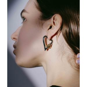 ピアス LAPUIS(ラピュイ) COIL HEART HOOP PIERCED EARRINGS レディース
