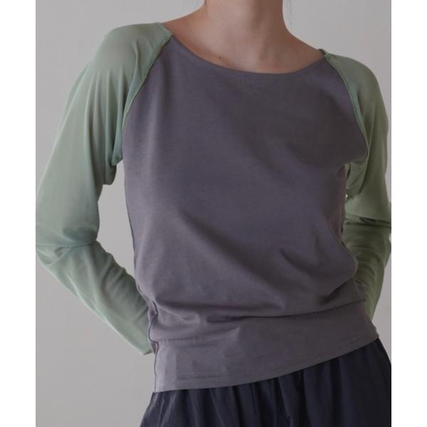 tシャツ 「ZOZO限定」スリーブ スウィッチング トップス シアー シースルー 透け感 カットソー...