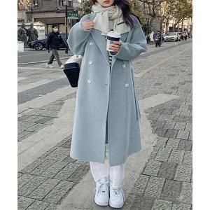コート チェスターコート ウエストベルトロングコート レディース