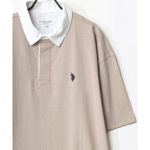 「U.S. POLO ASSN.」 半袖シャツ M ベージュ メンズ