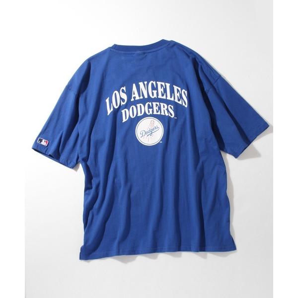 「MLB」 半袖Tシャツ LL ブルー メンズ