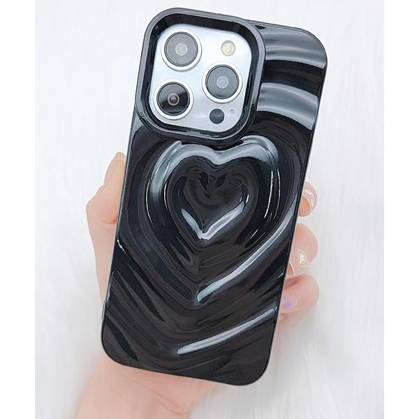 スマホケース 立体ハートスクエアiPhoneカバー