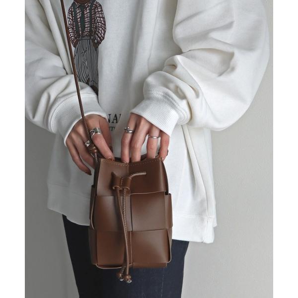 ショルダーバッグ バッグ メッシュ編み巾着ショルダーバッグ レディース