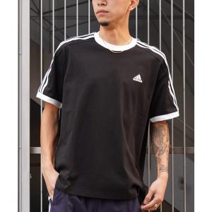 メンズ tシャツ Tシャツ adidas/アディダス 半袖Tシャツ 3ST スリーストライプス ルーズフィット JUH48｜zozo