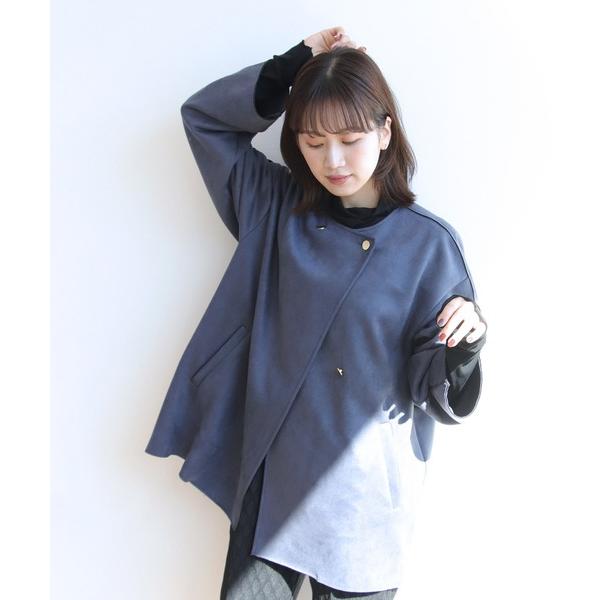 ジャケット ノーカラージャケット フェイクスエードノーカラージャケット レディース