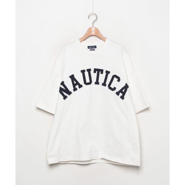 「NAUTICA」 半袖Tシャツ L ホワイト メンズ