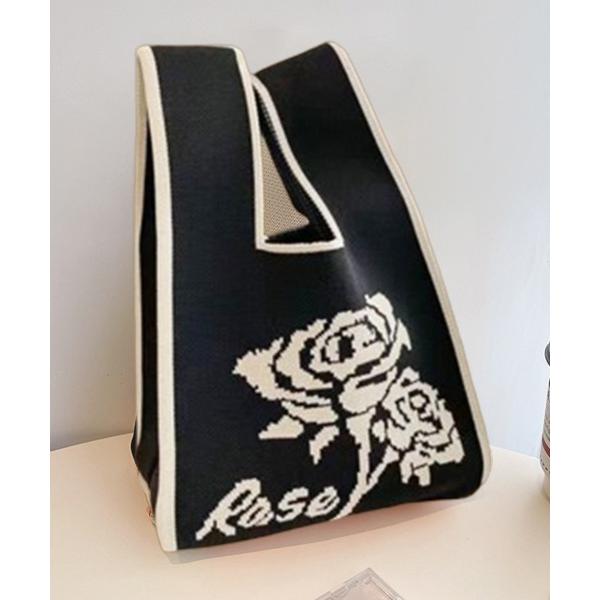 トートバッグ ニット編みミニトートバッグ レディース