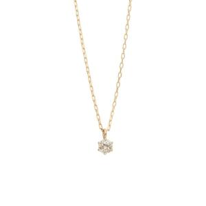 ネックレス レディース K18 0.08ct 1粒ダイヤモンド ネックレス｜zozo