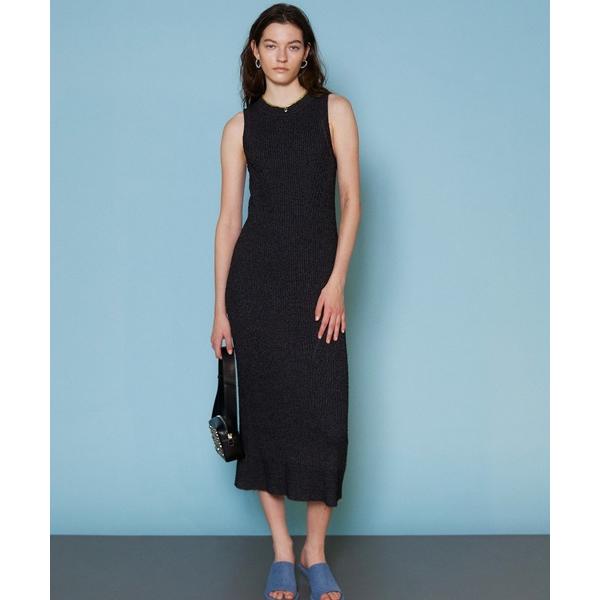 ワンピース Curl Yarn American Sleeve Maxi Knit One-piec...