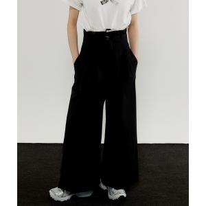 パンツ スラックス レディース Multi Fabric High Waist Pants/マルチファブリックハイウエストパンツ「MAISON SPE｜ZOZOTOWN Yahoo!店