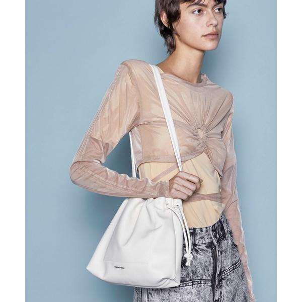 ショルダーバッグ バッグ 2way Shrink Vegan Leather Drawstring ...