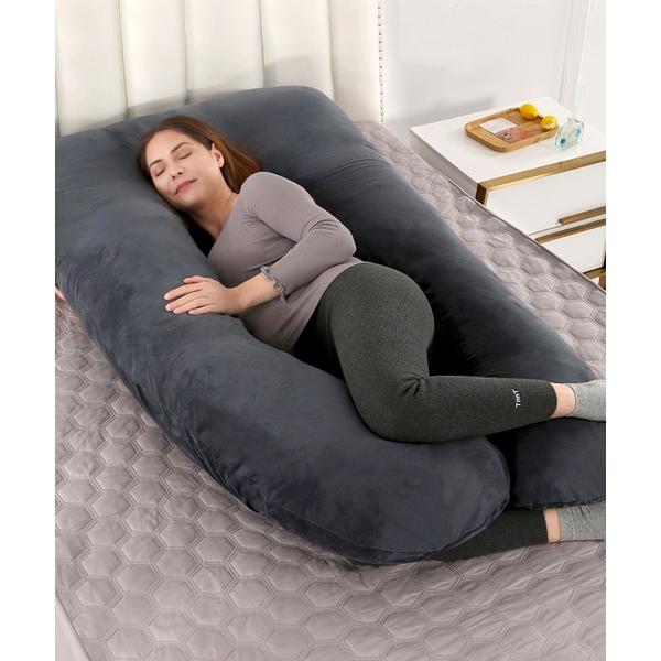 ベッド 寝具 レディース 「2素材展開」妊婦さんにもおすすめ！U型ピロークッション全身抱き枕