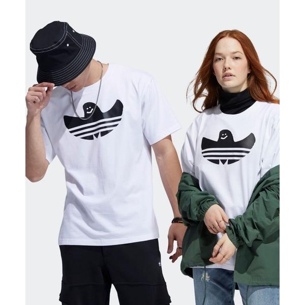 「adidas」 半袖Tシャツ MEDIUM ホワイト×ブラック メンズ