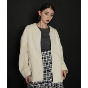 ノーカラーコート コート ノーカラー ショートコート レディース