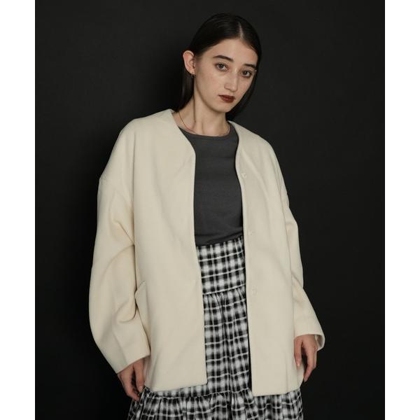 ノーカラーコート コート ノーカラー ショートコート レディース