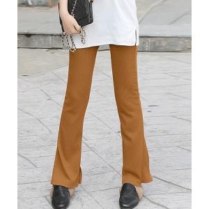 スラックス パンツ フレア レギンス サイドスリ...の商品画像