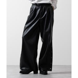 パンツ スラックス メンズ 「CLEL」Multi-silhouette loose side button pants/マルチシルエット ルーズサイ｜ZOZOTOWN Yahoo!店