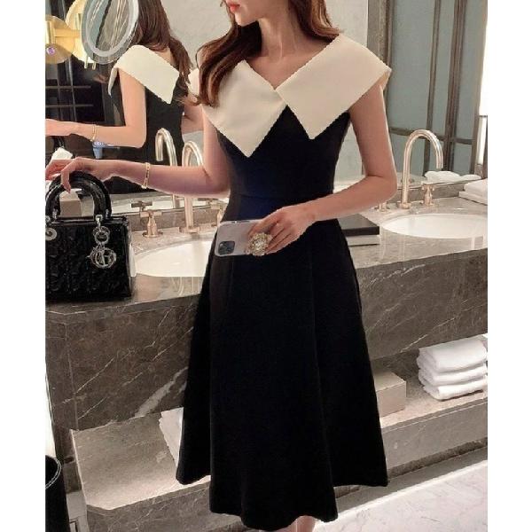 ドレス ビックカラーレディライクドレス