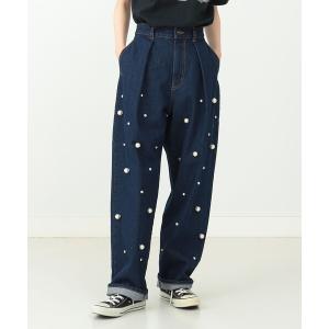ジーンズ デニム デニムパンツ パール デニムパンツ レディース