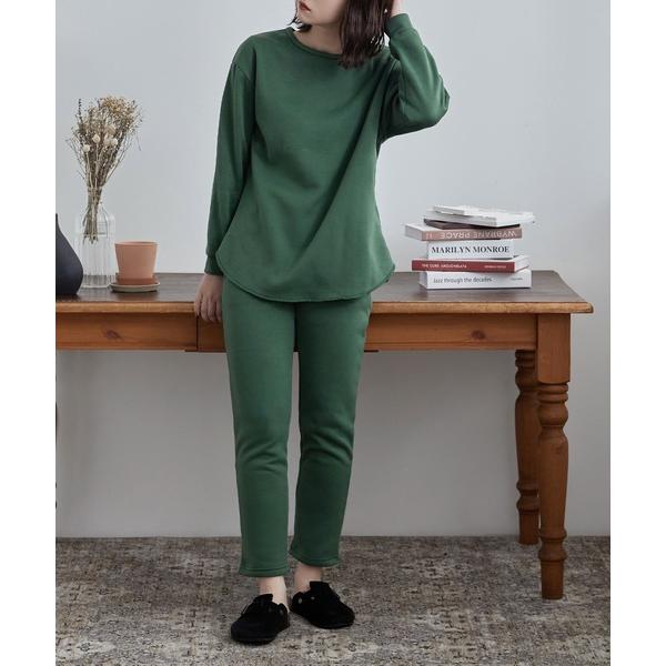 パジャマ ルームウェア あったか裏起毛ルームウェア スウェット＆テーパードパンツ 部屋着 上下セット...