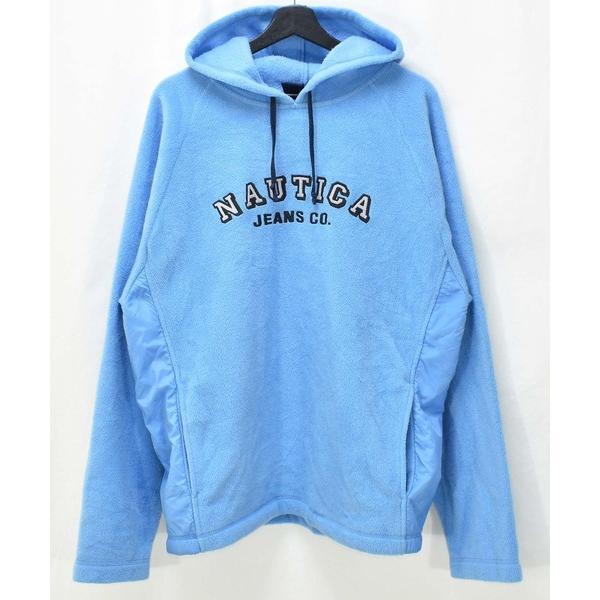 パーカー 「ヴィンテージ古着」NAUTICA/ノーティカ ロゴ刺繍 フリースパーカー メンズ レディ...