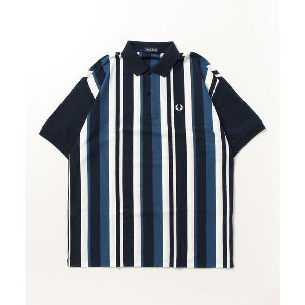 「FRED PERRY」 半袖ポロシャツ M ネイビー メンズ