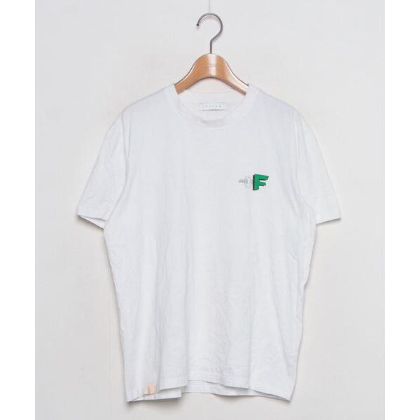 「FUTUR」 ワンポイント半袖Tシャツ M ホワイト メンズ