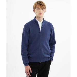 セーター ニット ミニワッフル スタンドジップアップニット メンズ