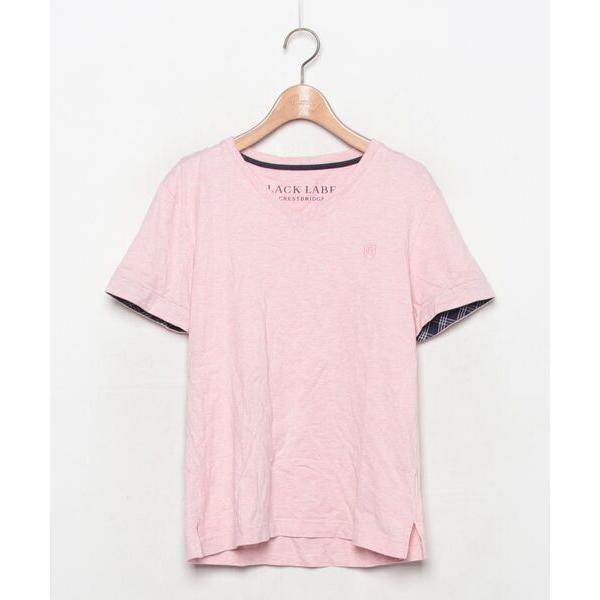 「BLACK LABEL CRESTBRIDGE」 半袖Tシャツ 2 ピンク メンズ