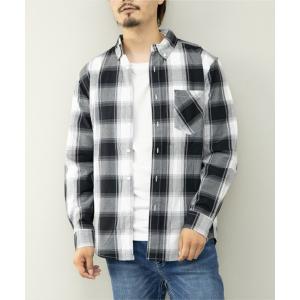 STYLEBLOCK（スタイルブロック） シャツ 平織チェック柄バンドカラー